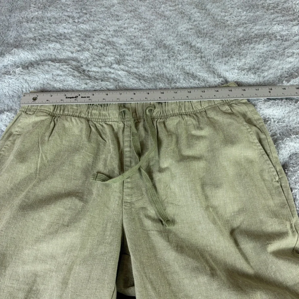 George Mens Fashion Weekend Pant Washed Olive Elastic Waist Drawstring 31x32
